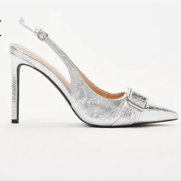 NIB Shoe Dazzle Pumps GiGi Silver Size 9 - Picture 1 of 8